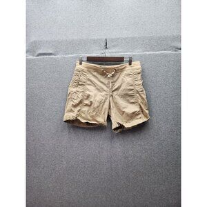 Eddie Bauer Womens Beige Casual Shorts Size 10 With Drawstring Waist Pockets & E
